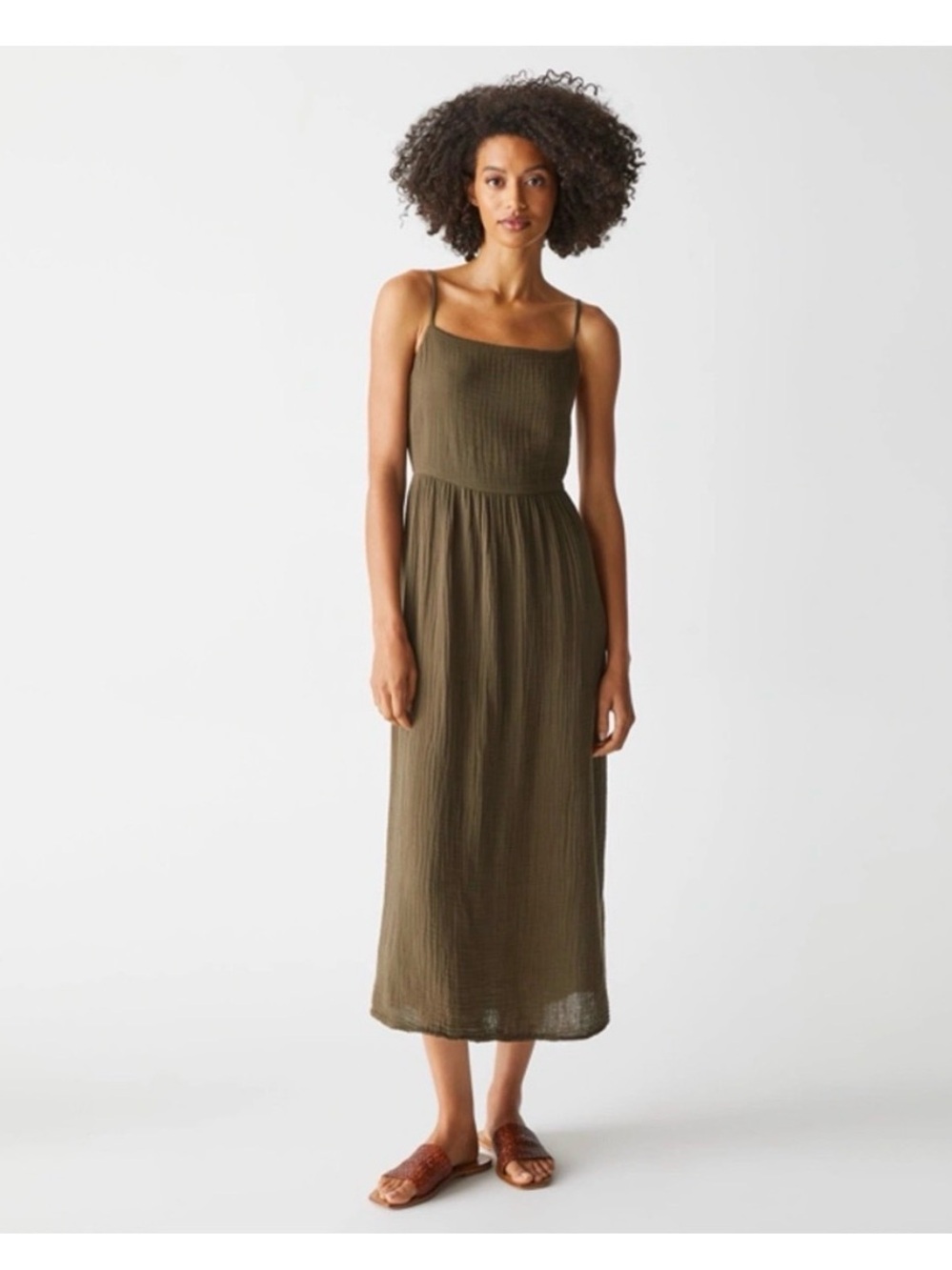 Michael Stars Allora Gauze Dress- Green- size M